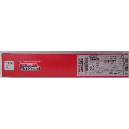 LINCOLN ELECTRODO LINOX 316L 2.5MM X 350MM. INOXIDABLE 316.